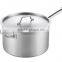 Two Handle Sauce Pan Family Usage Stainless Steel Soup Pot with Lid