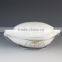 Leaf Shape White Porcelain Casserole With Iron Rack