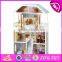 New design beautiful princess wooden dollhouse for children W06A218