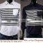 British style slim fit man shirts contrast stripes fashion long sleeve mens shirts