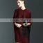 Creative design ladies big size batwing sleeve pleated dress with buttons