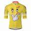 OEM sports wear factory bright yellow lovely Comics cycling jersey mens