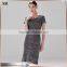 Short Sleeve Flower Pattern Designer One Piece Party Dress Women Crochet Dress With Lining SR-D9779