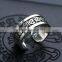 Manufacturer top quality words patterned men's jewelry mystic sterling silver big ring for men