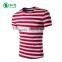Wholesale Custom Summer O-Neck Short Sleeve Red and White Mens Striped T Shirt