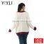 Trendy custom school unifrom women v-neck asymmetric hem cable knit sweater