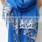 French Lace Socks Blue Pashmina Shawls for Bridesmaids Socks blue pashmina with Gray Lace Women Wedding shawls Fashion Gifts Bri