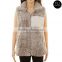 Wholesale Frosted Tip Heathered Zip Sherpa Woman Vest