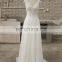 Sightly V-Neck Backless Lace Chiffon Beach Bohemian Wedding Dress