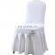 Fancy Pleated Skirt Chair Cover Spandex Flat Front Wedding Dining Room Chair Covers