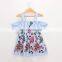 Girl Flower Applique Spaghetti Strap Dress Baby Summer Dress For Kids