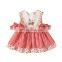 2020 Summer Girls Plaid Dress Sweet Princess Toddler Baby Girl Embroidery Cute Clothing Wholesale