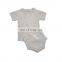 Summer short sleeve knitted organic cotton baby pajamas with side loops