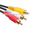 Gold plated 1.5m flat rca av cable 10 pin mini din to rca cable