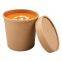 Souper Food Container 26oz Kraft- Large takeaway soup, ice cream container- Brown Microwavable Souper Cups