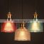 Modern colorful glass pendant light E27 simple led hanging lamp  for dinning bar restaurant deco lighting fixture