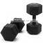 Manufacturer Dumbbells Sale Custom Logo Rubber Coated Full Black Home Gym Equipment Weight Set Hex Dumbbells