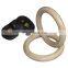 Wooden Gymnastic Rings with Straps Exercise Gym Rings Fitness Gymnastics Athletic Dip Rings