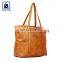 Cotton Lining Material and Zip Closure Type Eye Catching Design Fashionable Women Genuine Leather Shopper Bag