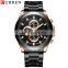 CURREN Waterproof Quartz Steel Belt Table Six Needle Business Calendar Table Male Table