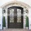 high security house entry strong metal prehung double swing design popular exterior villa modern front wrought iron door