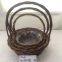 Support For Customization Wicker Basket Folding Wooden Cover With A Handle