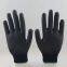 Black Polyester Knitted Black PU Palm Coated Safety Work Gloves Anti-static Comfortable Wearing Breathable