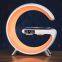 New Wake Up Light G-shape Atmosphere LED Night Light BT Speaker Music Lamp Sunrise Wake Up Clock with Wireless Charge