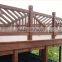 wood outdoor railing/fence rail around river