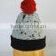 Winter ball on top beanie hats with custom Label