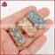 Natural Agate Titanium Druzy Bar Connector Gold Plated