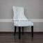 Exquisite Wood Frame White Buttoned Tufted Upholstery Dining Chair