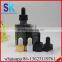 Free Sample 30ml Matte Black Rectangular Glass e Liquid Dropper Bottle With Glass Pipette