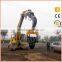 Excavator mounted hydraulic hammer pile driver for concrete piles