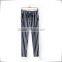 Fall 2015 new European and American ladies vertical stripes loose black pants lace waist straight jeans pants from Guangzhou C80