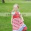 factory direct supply little girls chevron ruffle 4th of july clothes with polka dots