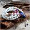 Chakra Buddhist 108 Prayer Mala Beads Tibetan Healing Stones Natural White Tridacna Wrap Bracelet Necklace