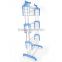 Three Layer Stainless Steel Stand Clothes Drying Rack Clothes Hanger Blue