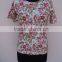 Flower design printed high-quality hojari fabric girls wear t-shirts & shirts / screen printed fabric