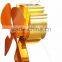 Luxurious Gold 4 bladed self powered wood burner stove fan