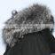 Wholesale price hot selling popular parka jacket with real silver fox fur hood trim