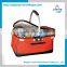 Storage Basket Type, Food Use 600D Polyester Material Fresh-keeping Thermos Picnic Cooler Basket Tote with Aluminium Framed