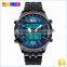 SKMEI Brand Metal case Multifuctiin Waterproof Analog Digital LED Quartz Wristwatch