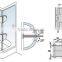 SH-90HD Semi-cirnial 90degree Mirror/Satin finished Double sides stainless steel China supplier small shower hinge