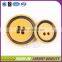Yellow color plastic made polyester button for clothing