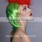 Wholesale synthetic green color wigs, short party red hair wig