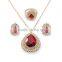 2016 Festive Bridal Jewelry Chinese Red Precious Stone Water Drop Cubic Zircon