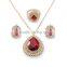 2016 Festive bridal jewelry chinese red precious stone water drop cubic zircon