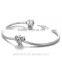 X284 Genuine Solid 925 Sterling Silver Heart Charms,Pink Diamond Trade Mark Charms Engraved Logo