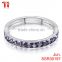 Stainless steel jewelry 12 months ring inlay different color zircon